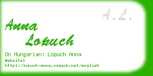 anna lopuch business card